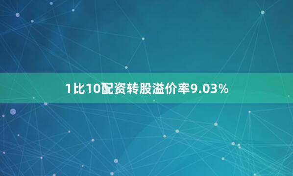 1比10配资转股溢价率9.03%